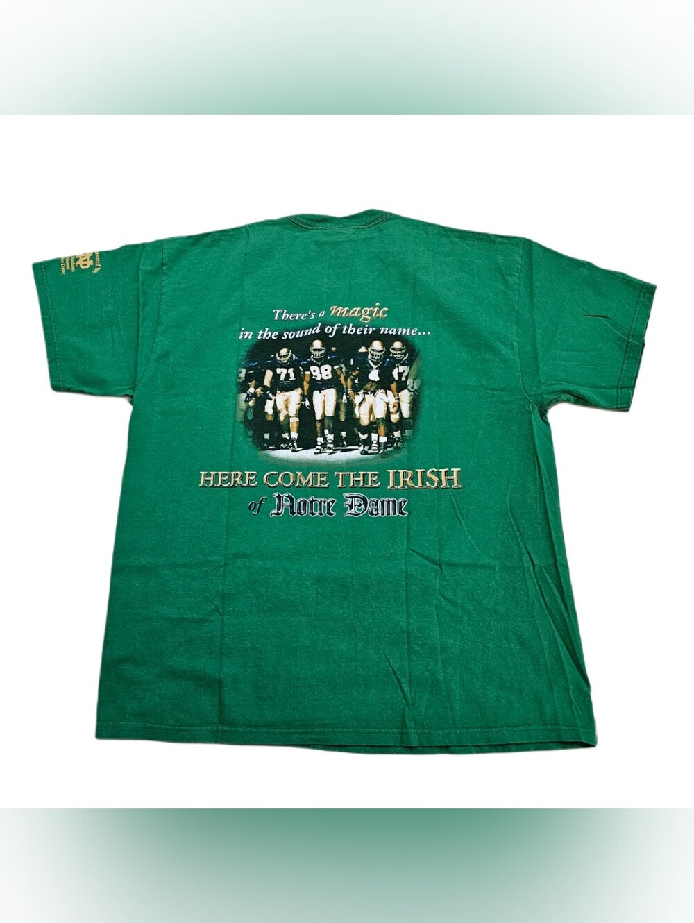​Vtg 2003 Notre Dame Fighting Irish Green Football T-Shirt Men XL Tradition Tee